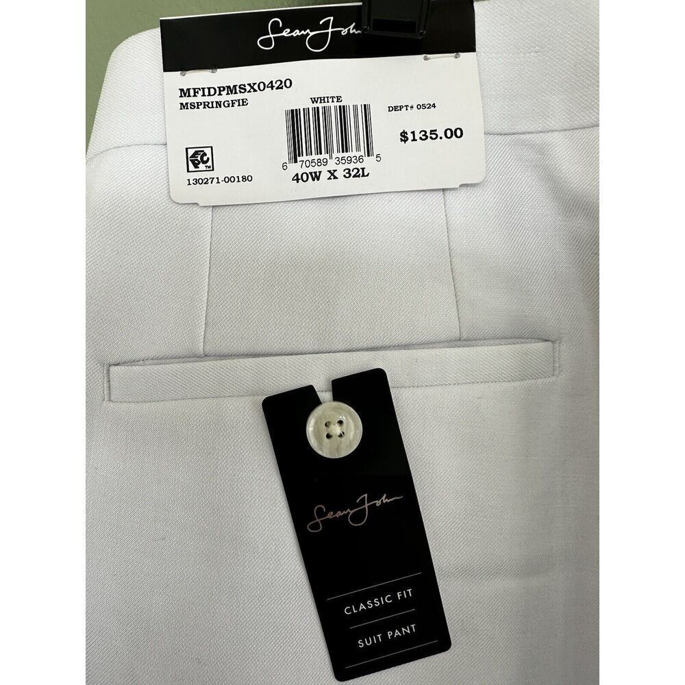 Sean John Men's Dress Suit Pants White Various Sizes NWT $135 Formal Wedding​​ - Picture 9 of 10